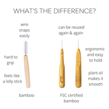 Load image into Gallery viewer, Comparison of bamboo toothbrushes with text highlighting differences.