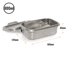 Load image into Gallery viewer, Stainless steel container with dimensions on a white background