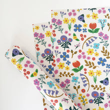 Load image into Gallery viewer, Two sheets of floral-patterned paper on a white background