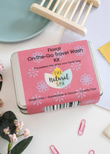 Load image into Gallery viewer, Floral Mini "On-The-Go" Travel Wash kit by The Natural Spa Cosmetics