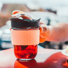 Load image into Gallery viewer, 12oz Tea Infuser Glass Travel Mug by SoleCup