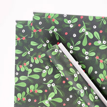Load image into Gallery viewer, Christmas Green Mistletoe Gift Wrap by Lomond Paper Co.