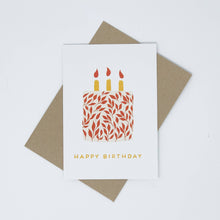 Load image into Gallery viewer, Happy Birthday - Cake with Red Leaf Design by Lomond Paper Co.