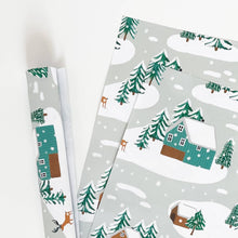 Load image into Gallery viewer, Little Log Cabins in the Snow Gift Wrap by Lomond Paper Co.