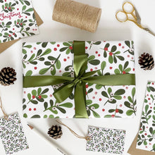 Load image into Gallery viewer, Christmas White Mistletoe Gift Wrap by Lomond Paper Co.