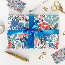 Load image into Gallery viewer, Blue Flower Meadow Gift Wrap by Lomond Paper Co.
