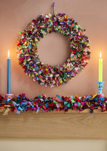 Load image into Gallery viewer, Large Recycled Sari Wreath by Namaste
