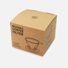 Load image into Gallery viewer, Cardboard box with reusable coffee filter packaging on a white background