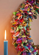 Load image into Gallery viewer, Large Recycled Sari Wreath by Namaste