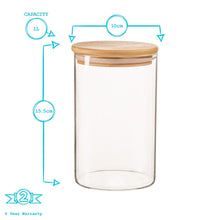 Load image into Gallery viewer, 1 L - Glass Storage Jar with Wooden Lid