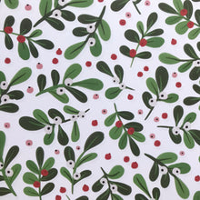 Load image into Gallery viewer, Christmas White Mistletoe Gift Wrap by Lomond Paper Co.