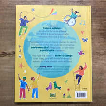 Load image into Gallery viewer, Book cover with colorful illustrations of people around a world map on a wooden surface