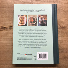 Load image into Gallery viewer, Book back cover with images of food on a wooden surface