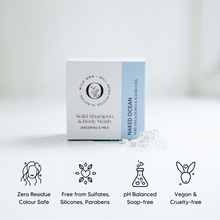 Load image into Gallery viewer, Wild Ona Naked Ocean Unscented Solid Shampoo and Body Wash Bar