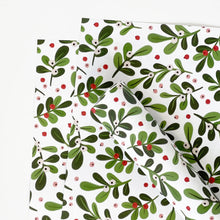 Load image into Gallery viewer, Christmas White Mistletoe Gift Wrap by Lomond Paper Co.