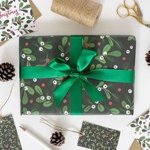 Load image into Gallery viewer, Christmas Green Mistletoe Gift Wrap by Lomond Paper Co.