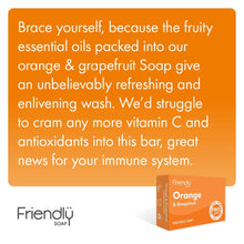 Load image into Gallery viewer, Orange &amp; Grapefruit Soap Bar by Friendly Soap
