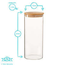 Load image into Gallery viewer, 1.5 L - Glass Storage Jar with Wooden Lid
