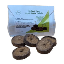 Load image into Gallery viewer, Bag of e-pots plant starter pellets with pellets in front on a white background
