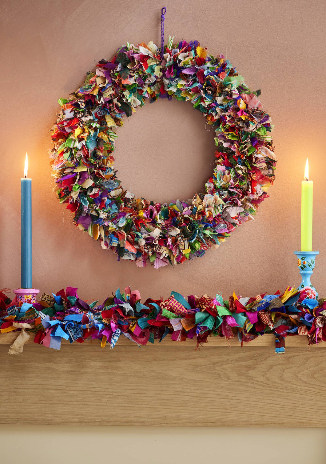 Large Recycled Sari Wreath by Namaste