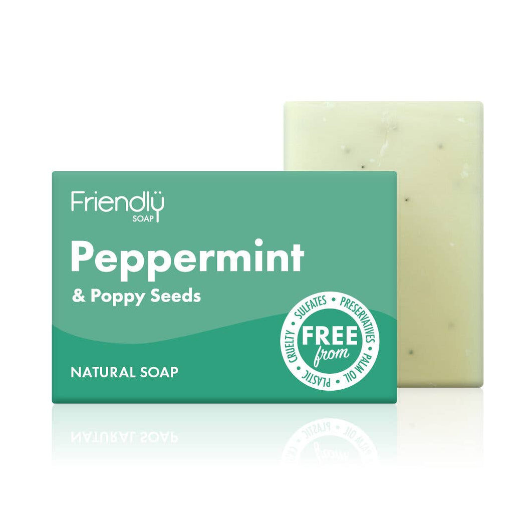 Peppermint & Poppy Seeds Soap Bar by Friendly Soap