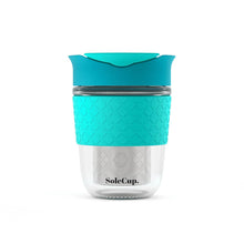 Load image into Gallery viewer, 12oz Tea Infuser Glass Travel Mug by SoleCup
