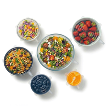 Load image into Gallery viewer, Set of colorful salad bowls with various ingredients on a white background
