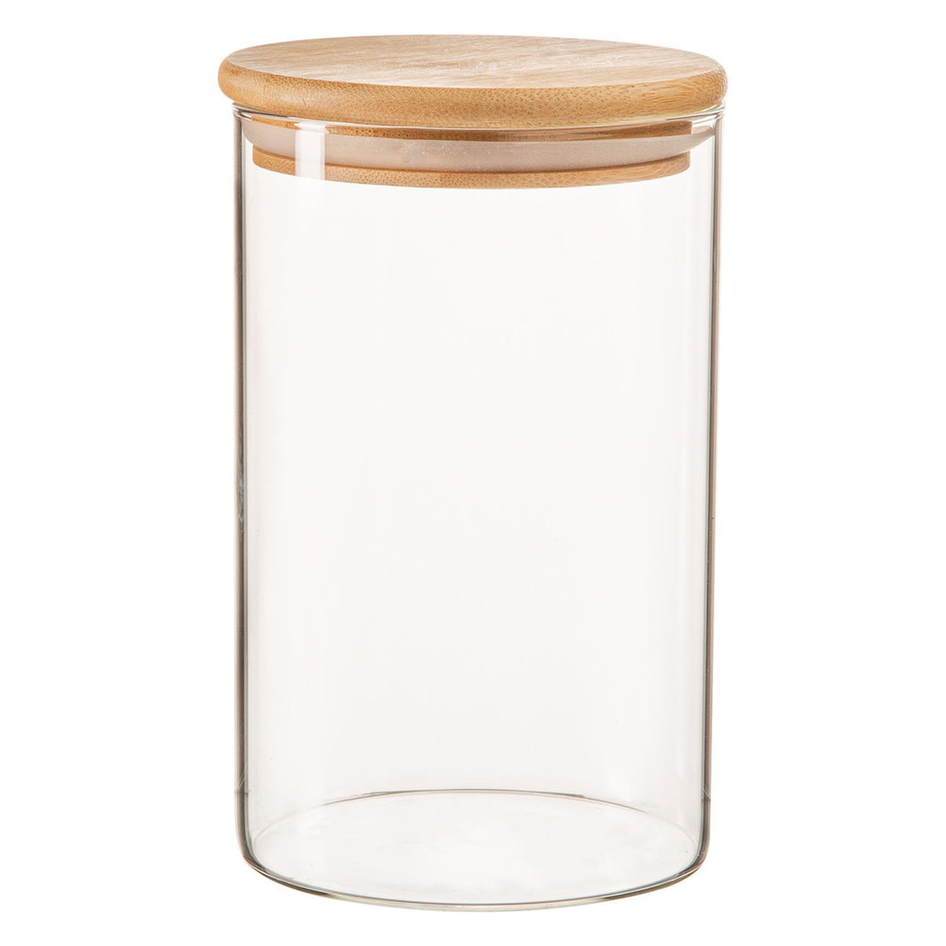 1 L - Glass Storage Jar with Wooden Lid