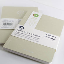 Load image into Gallery viewer, Two beige notebooks with 'Notes, Lists &amp; Scribbles' labels on a white background
