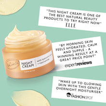 Load image into Gallery viewer, Jar of night cream with positive reviews on a light green background

