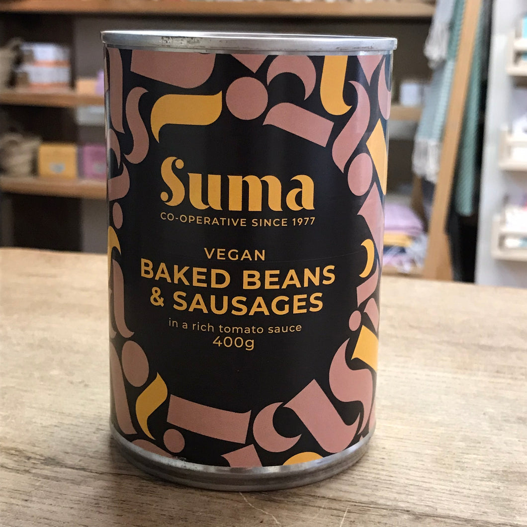 Vegan Baked Beans & Sausages by Suma