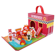 Load image into Gallery viewer, Foldaway Fire station by Inside Out Toys
