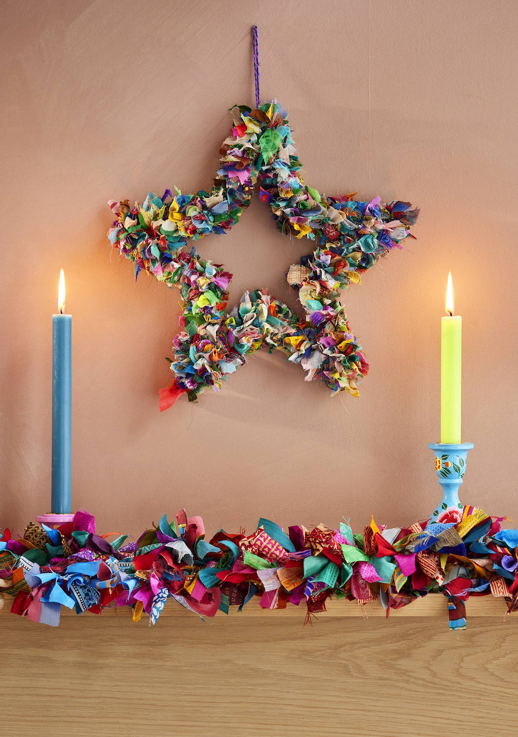 Recycled Sari Star Wreath by Namaste